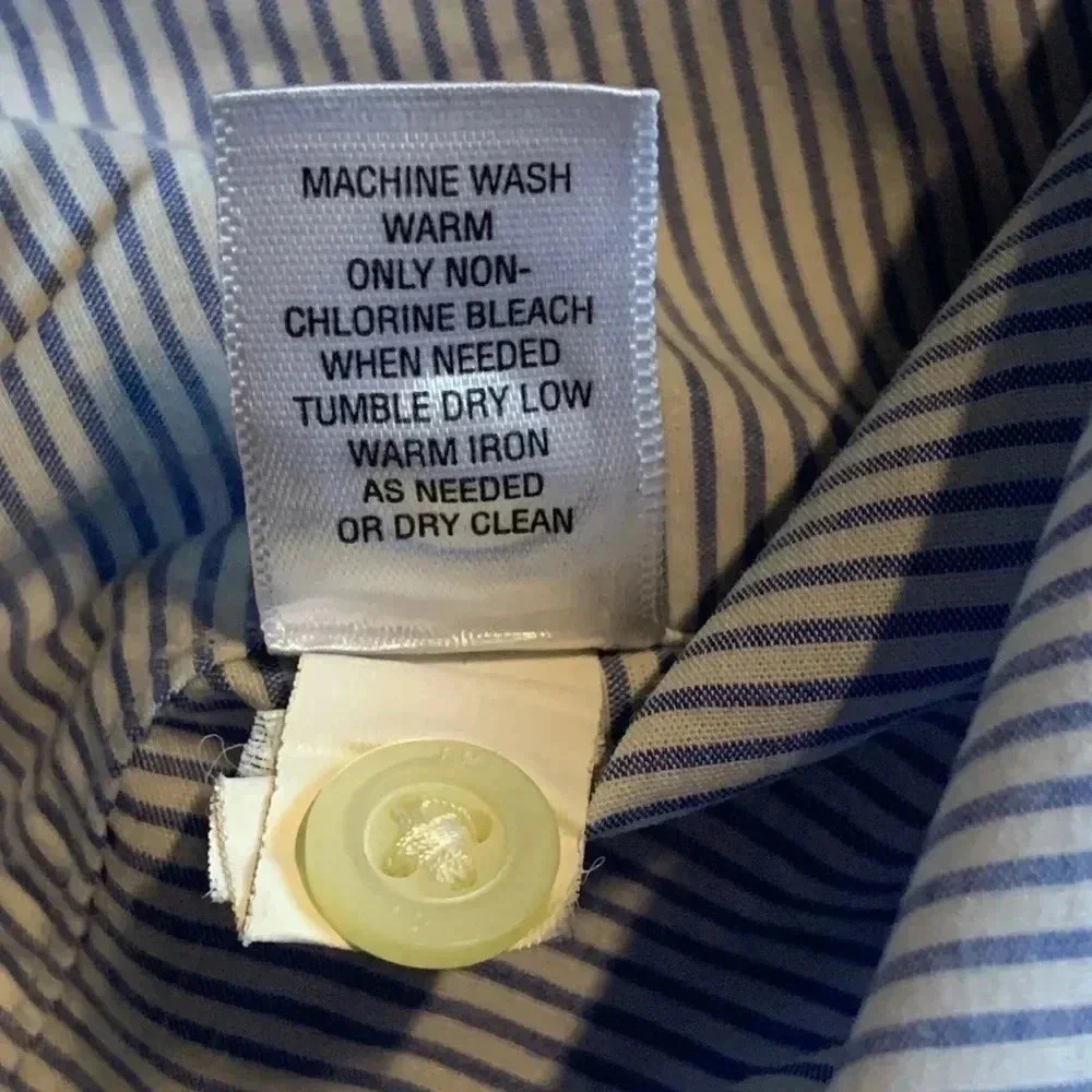Banana Republic Men’s Blue Striped Dress Short Sleeve Button Up Size Small